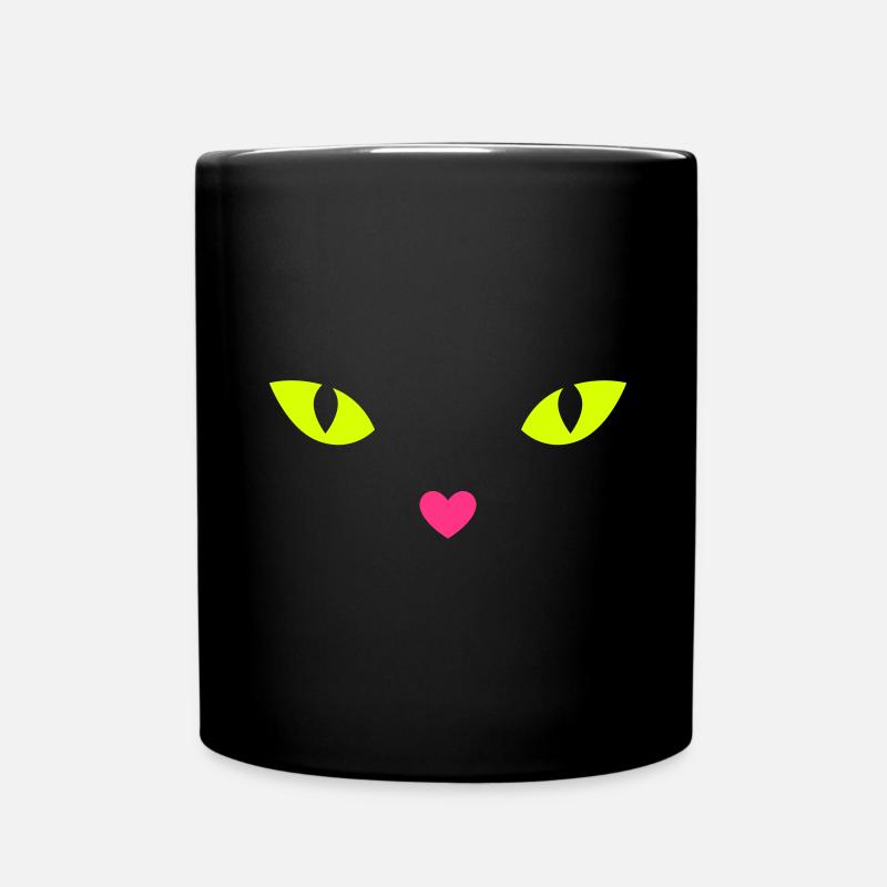 CAT LOVE - yeux de chat - Mug uni - noir