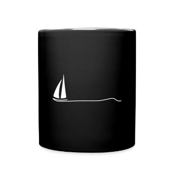 Segler Welle - Tasse einfarbig - Schwarz - Vorne