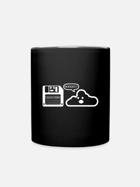 Diskette Cloud Programmierer - Tasse einfarbig - Schwarz
