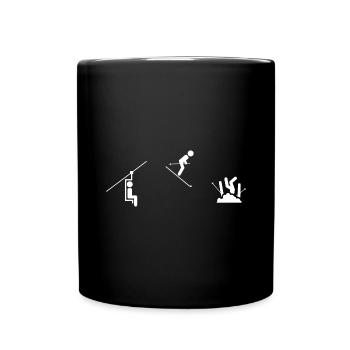 Skieur drôle - Mug uni - noir - Devant