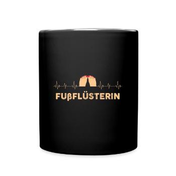Fußpflegerin Pediküre Fußnägel Herzschlag - Tasse einfarbig - Schwarz - Vorne
