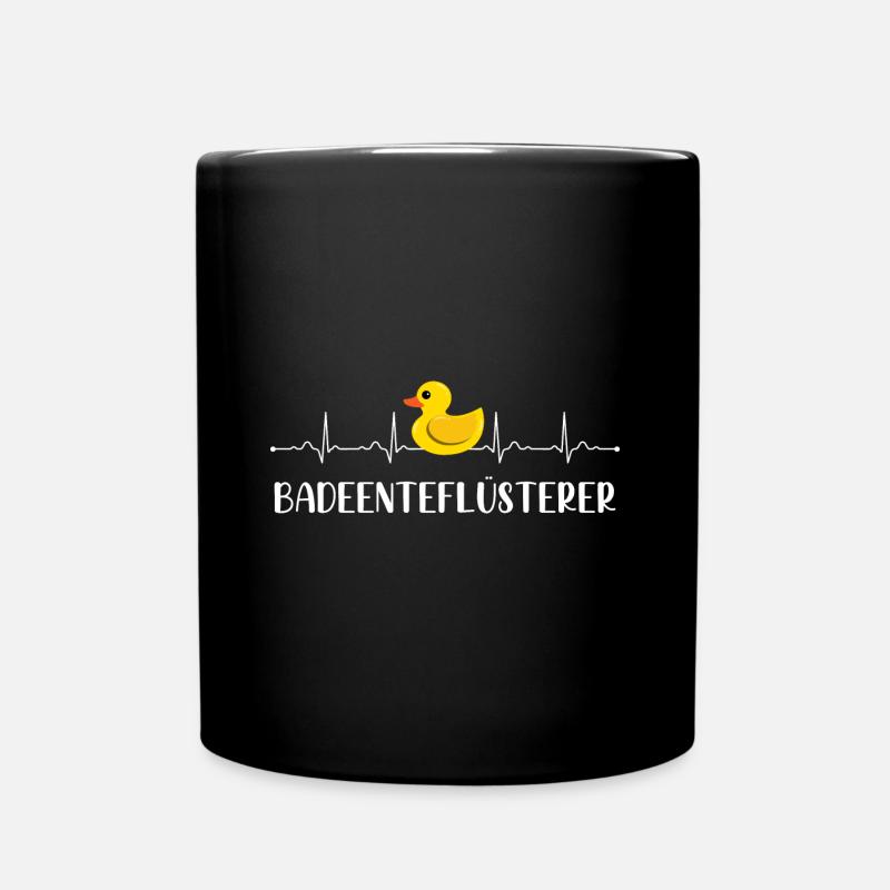 Gummiente Quietscheente Herzschlag - Tasse einfarbig - Schwarz