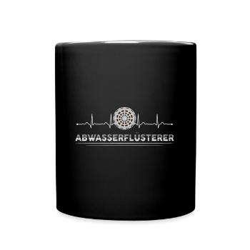 Abwassertechnik Kläranlage Herzschlag - Tasse einfarbig - Schwarz - Vorne