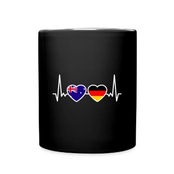 Australien Deutschland Australisch Deutsch Flagge - Tasse einfarbig - Schwarz - Vorne