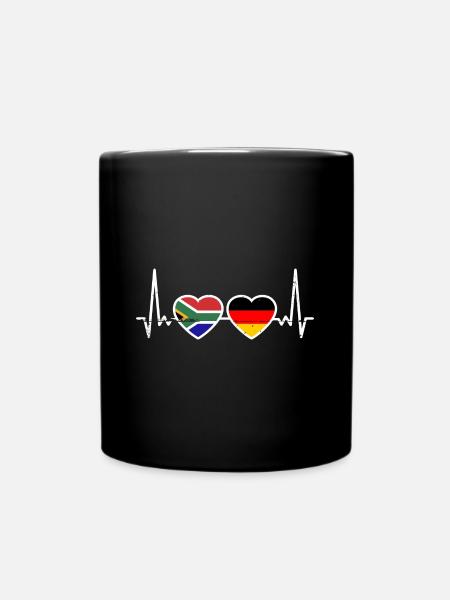 Südafrika Deutschland Südafrikaner Deutsch Flagge - Tasse einfarbig - Schwarz