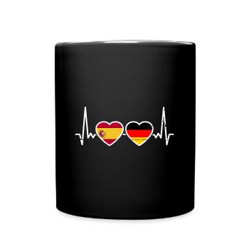 Spanien Deutschland Flagge Spanisch Deutsch - Tasse einfarbig - Schwarz - Vorne