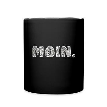 Moin. - Moin mit Anker - Tasse einfarbig - Schwarz - Vorne