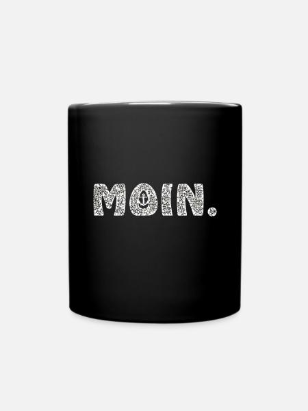 Moin. - Moin mit Anker - Tasse einfarbig - Schwarz