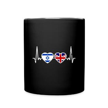 Israel UK Flag Israeli British - Full Colour Mug - black - Front