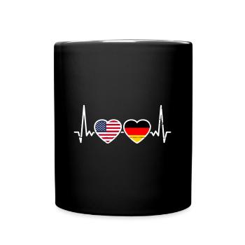 USA Germany Flag American German - Full Colour Mug - black - Front