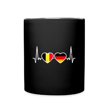 Belgium Germany Flag Belgian German - Full Colour Mug - black - Front
