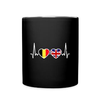 Belgium Great Britain Flag Belgian British - Full Colour Mug - black - Front