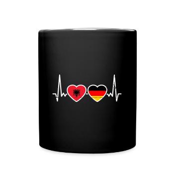 Albanie Allemagne Drapeau Albanais Allemand Coeur - Mug uni - noir - Devant