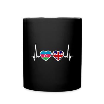 Aserbaidschan Großbritannien Flagge - Tasse einfarbig - Schwarz - Vorne