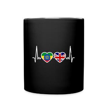 Ethiopia Great Britain Heartbeat Flag - Full Colour Mug - black - Front
