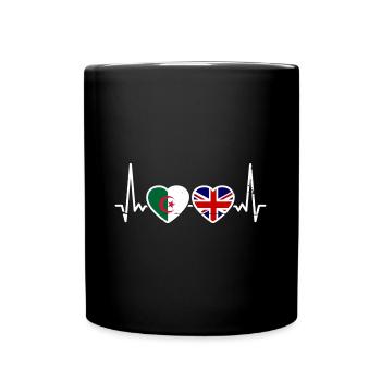 Algeria Great Britain Flag Algerian British - Full Colour Mug - black - Front