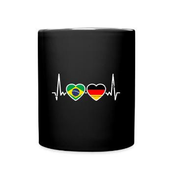 Brasilien Deutschland Flagge Brasilianer Deutscher - Tasse einfarbig - Schwarz - Vorne