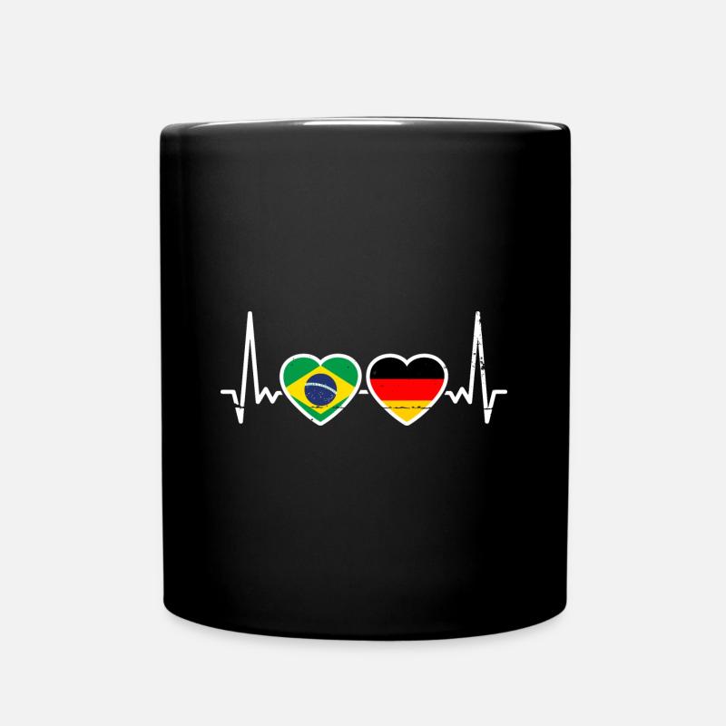 Brasilien Deutschland Flagge Brasilianer Deutscher - Tasse einfarbig - Schwarz