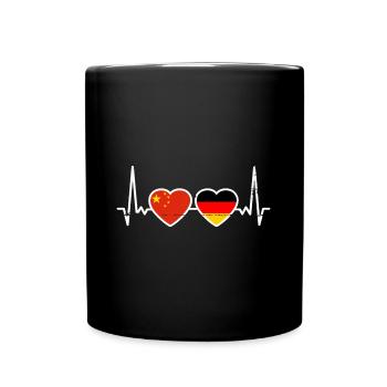 China Deutschland Flagge Chinese Deutscher - Tasse einfarbig - Schwarz - Vorne