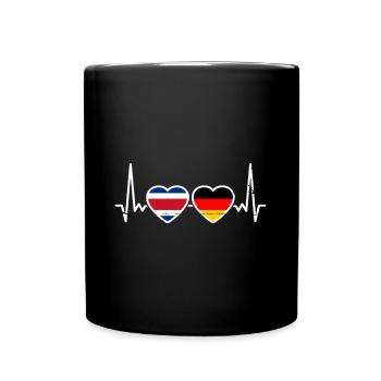 Costa Rica Germany Heartbeat Flag - Full Colour Mug - black - Front