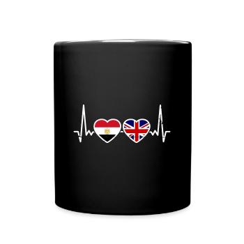 Egypt Great Britain Flag Egyptian British - Full Colour Mug - black - Front