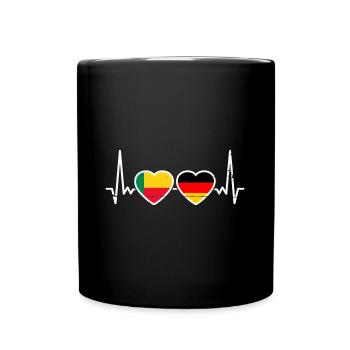 Benin Deutschland Flagge Beniner Deutscher - Tasse einfarbig - Schwarz - Vorne
