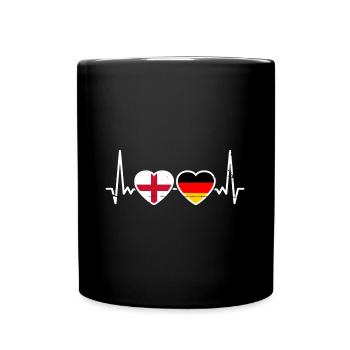 England Germany Heartbeat Flag - Full Colour Mug - black - Front
