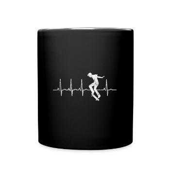Skateboarder Skateboard EKG Skater Skate Skateing - Tasse einfarbig - Schwarz - Vorne