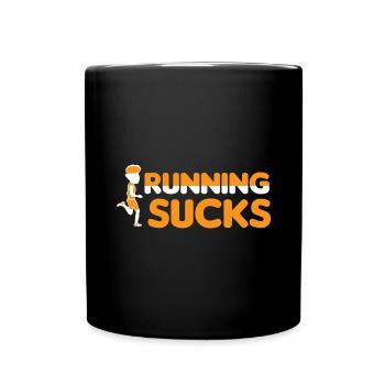 Joggen Jogger Rennen Wettrennen Marathon Laufen - Tasse einfarbig - Schwarz - Vorne