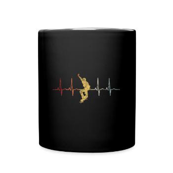 Skateboarder Skateboard EKG Skater Skate Skateing - Tasse einfarbig - Schwarz - Vorne