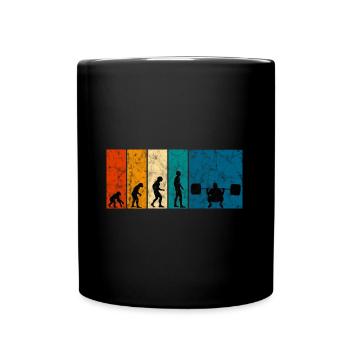 Bodybuilding Bodybuilder GYM Evolution Retro - Full Colour Mug - black - Front