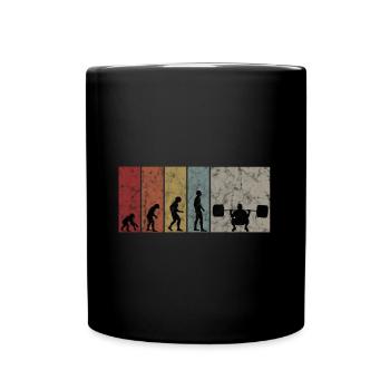 Bodybuilding Bodybuilder GYM Evolution Retro - Tasse einfarbig - Schwarz - Vorne