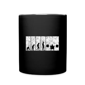 Bodybuilding Bodybuilder GYM Evolution Retro - Tasse einfarbig - Schwarz - Vorne