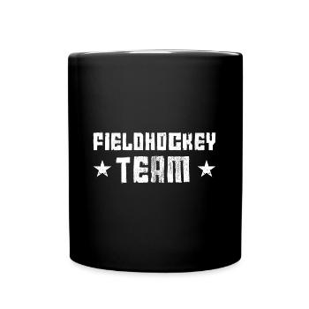 Fieldhockey Team - Tasse einfarbig - Schwarz - Vorne