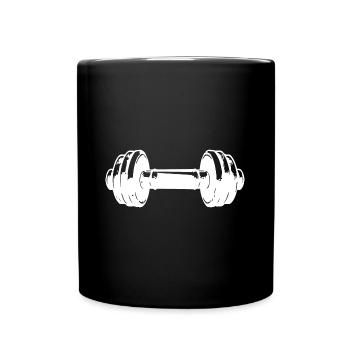 Dumbbell Gym Symbol Workout - Full Colour Mug - black - Front