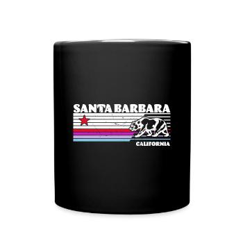 Santa Barbara California Sonnenuntergang Retro - Tasse einfarbig - Schwarz - Vorne