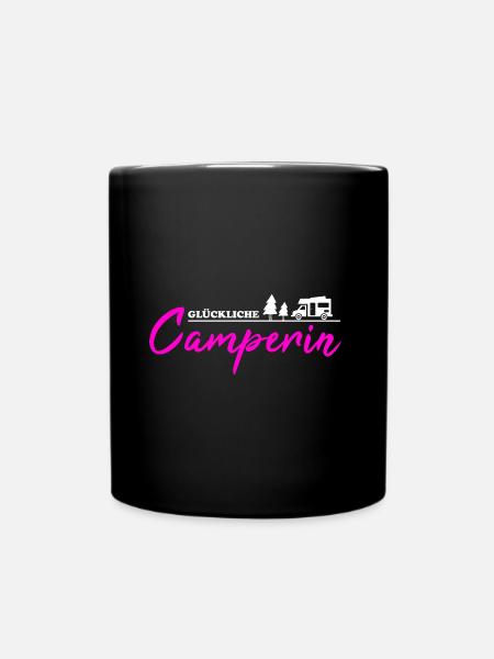 Camping Really Happy Camper Idée cadeau - Mug uni - noir