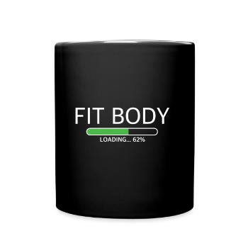 Fit Body | Fitness, Workout, Protein, Gym, Eiweiss - Tasse einfarbig - Schwarz - Vorne