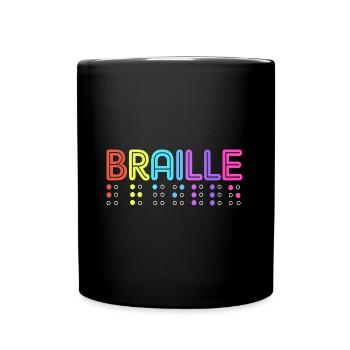 Blindenschrift Braille Blind - Mug uni - noir - Devant