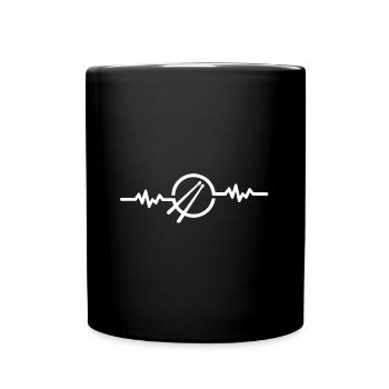 Batteur, battement de coeur - Mug uni - noir - Devant