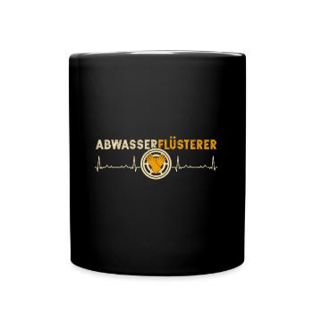 Abwassertechniker Abwasser Flüsterer Herzschlag - Tasse einfarbig - Schwarz - Vorne