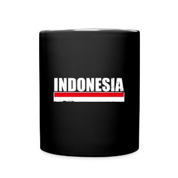 Indonesien Indonesische Flagge Indonesier - Tasse einfarbig - Schwarz - Vorne