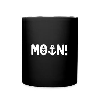 Moin (weiss) - Tasse einfarbig - Schwarz - Vorne