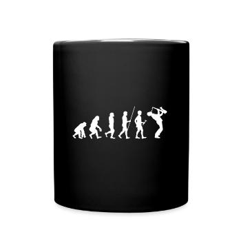 Jazz Musiker Evolution Saxophon Geschenk Musik - Tasse einfarbig - Schwarz - Vorne
