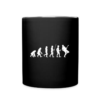 Gitarrist Geschenk Musiker Gitarre Musik Evolution - Tasse einfarbig - Schwarz - Vorne