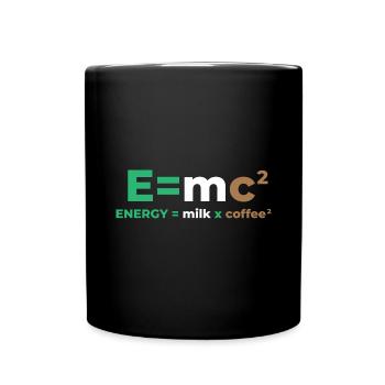 Kaffee mit Milch Milchkaffee Latte Macchiato - Tasse einfarbig - Schwarz - Vorne