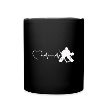 Ice Hockey Ice Hockey Retro Skates Puck Ice - Full Colour Mug - black - Front