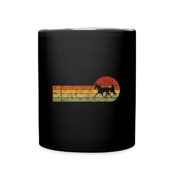 Trotter trotting races in retro or vintage style - Full Colour Mug - black - Front