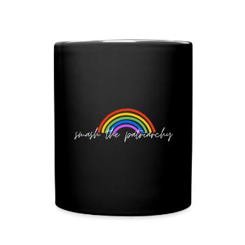 🌈 Smash the Patriarchy – Feminist Rainbow Design - Tasse einfarbig - Schwarz - Vorne