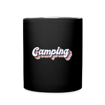 Camping Retro 70s Style - Full Colour Mug - black - Front